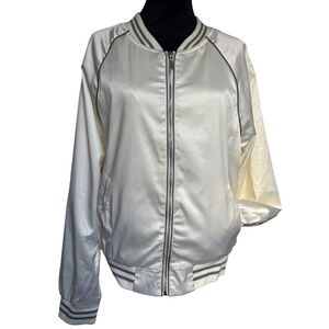 Ashley By 26 International Downtown Collection Women Satin Bomber Jacket XL